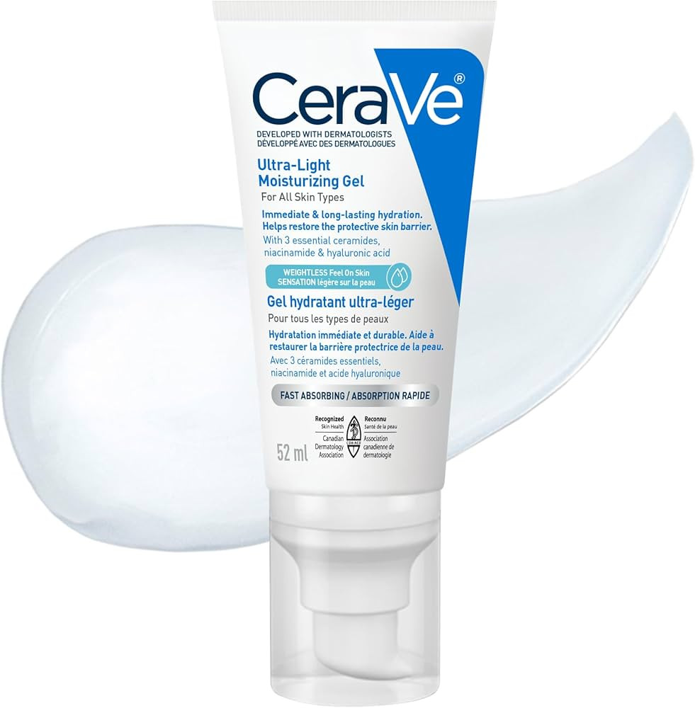 CeraVe Ultra-Light Moisturizing Gel, Lightweight Face Moisturizer with Ceramides, Niacinamide, Hy... | Amazon (CA)