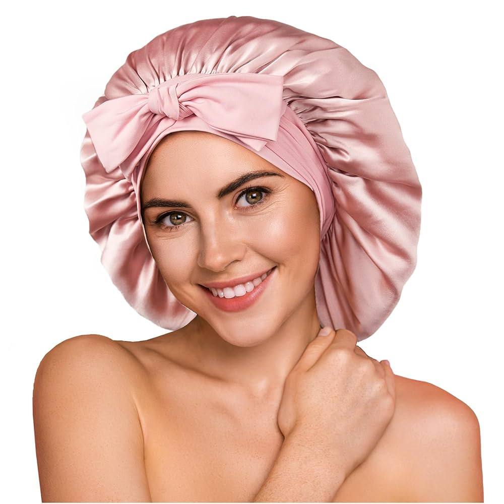 YFONG 100% 22 Momme Mulberry Silk Bonnet for Sleeping Women, Larger Double Layer Silk Hair Wrap f... | Amazon (US)