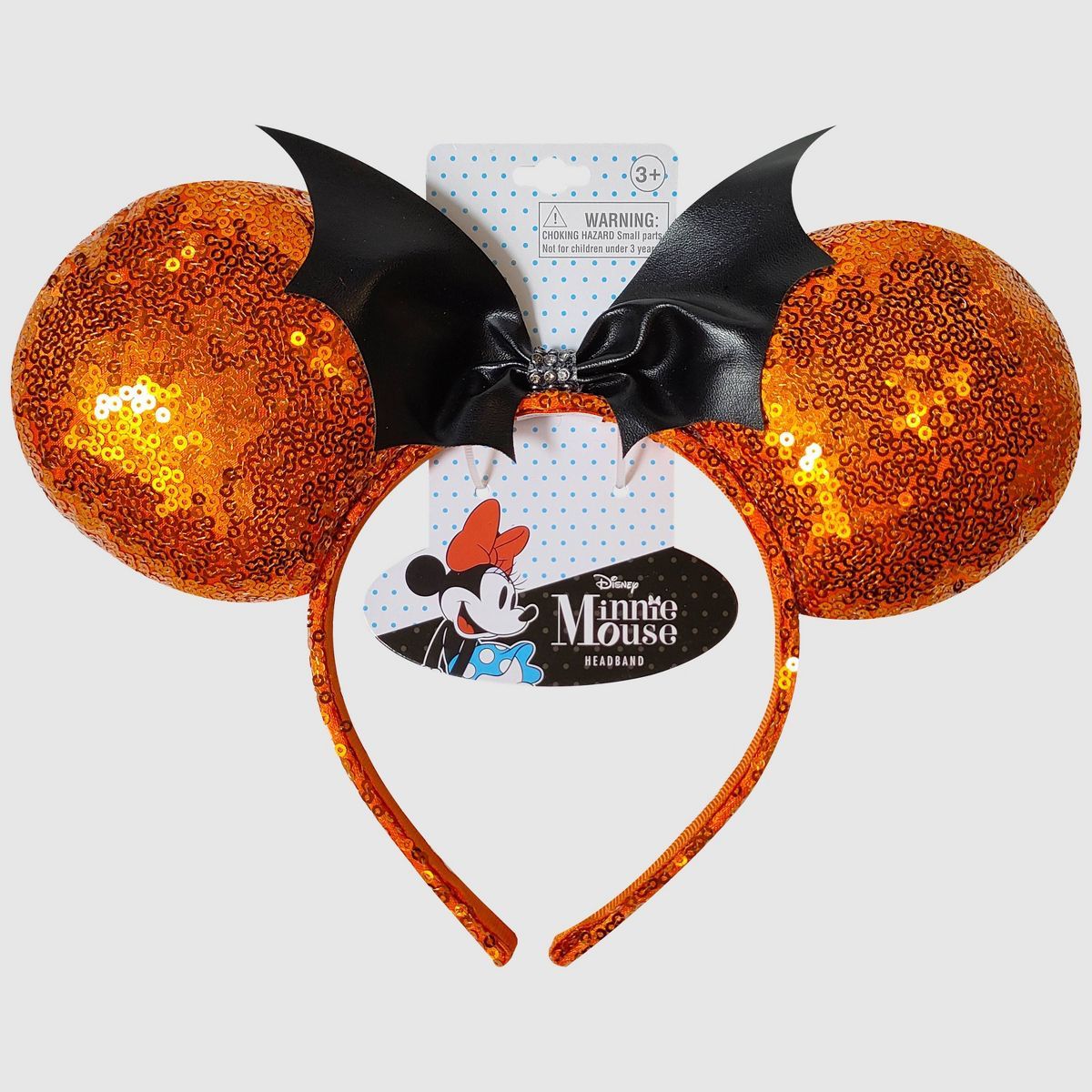 Girls' Disney Minnie Mouse Halloween Bat Ear Headband - Orange | Target