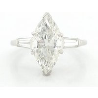 Platinum Vintage Engagament Ring Natural Marquise Shape Diamond 3.35Ct. Circ 1950's | Etsy (US)