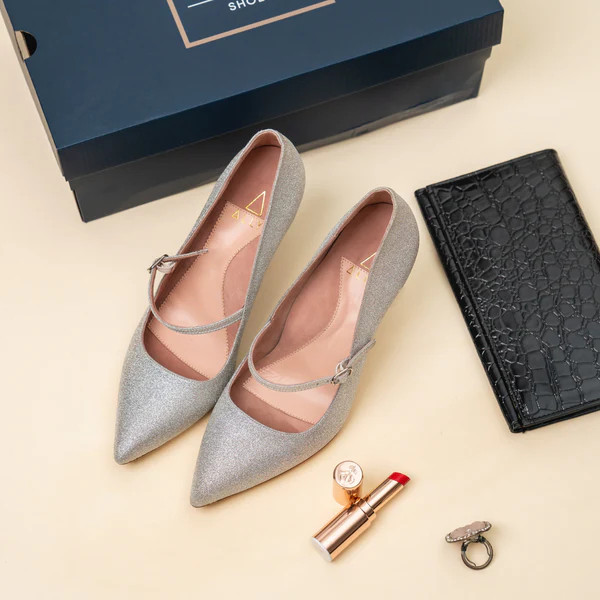 Silver Shimmer Mary Jane Pump | ALLY Shoes