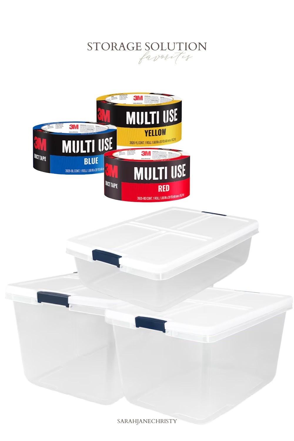 #ad #lowespartner @loweshomeimprovement some storage solutions I stocked up on for 2026! I’m using the colored duct tape to decipher what each clear tote bin has inside. Love being able to see inside each bin and determine from a distance what season/holiday it’s for. These clear bins are a great price now at Lowe’s.

#LTKHome