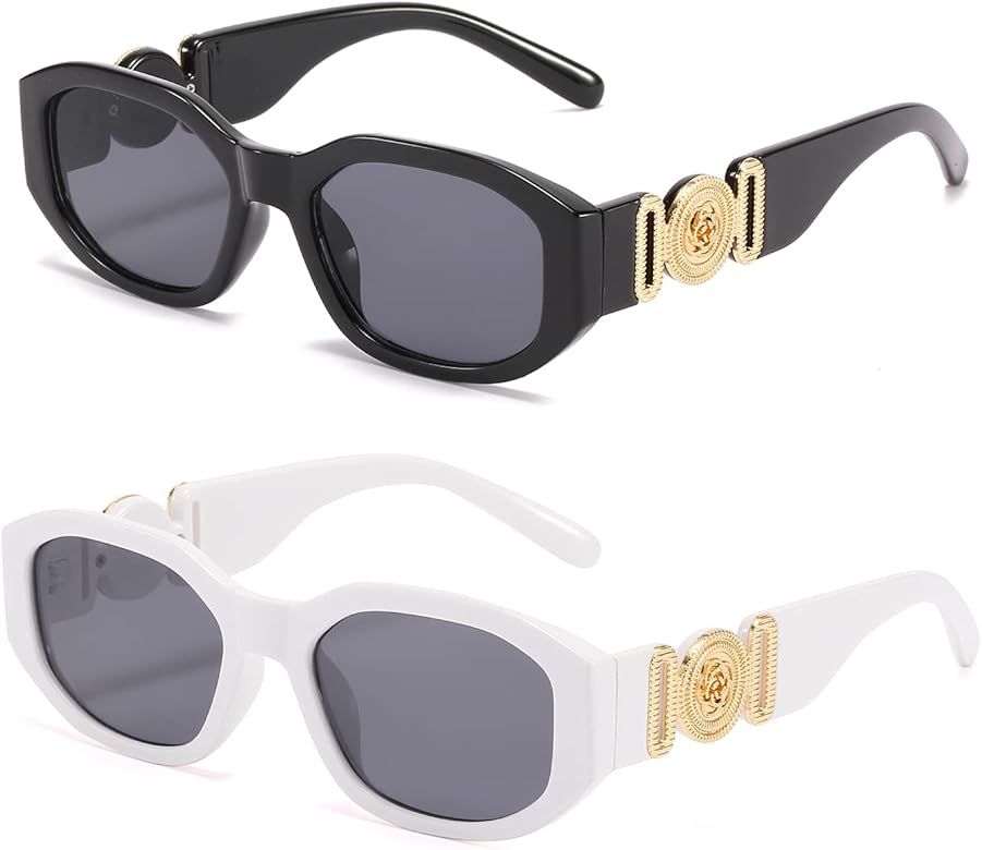 BUTABY Rectangle Sunglasses for Women Retro Driving Glasses 90’s Vintage Fashion Irregular Frame UV4 | Amazon (US)