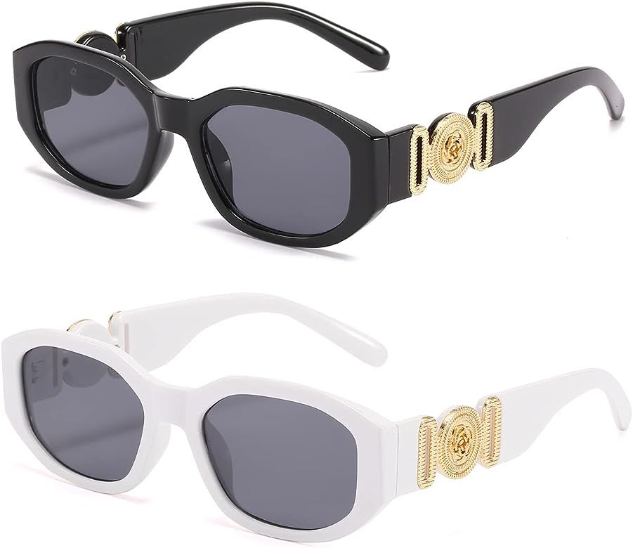 BUTABY Rectangle Sunglasses for Women Retro Driving Glasses 90’s Vintage Fashion Irregular Fram... | Amazon (US)