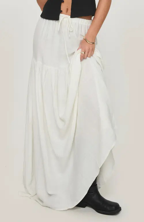 Princess Polly Tearose Tiered Maxi Skirt in White at Nordstrom, Size 8 | Nordstrom