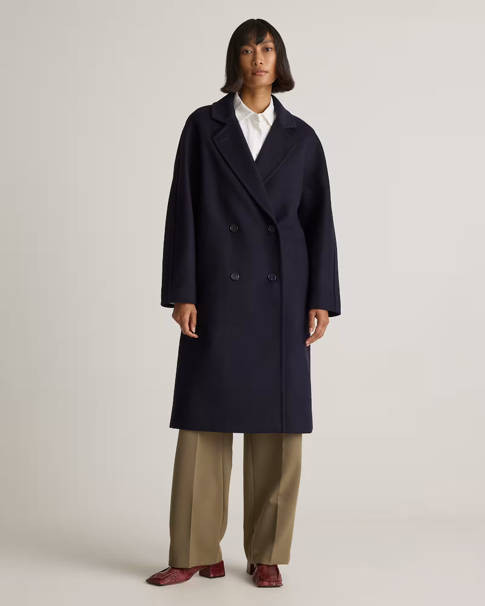 Italian Wool Double-Breasted Slouch Coat | Quince