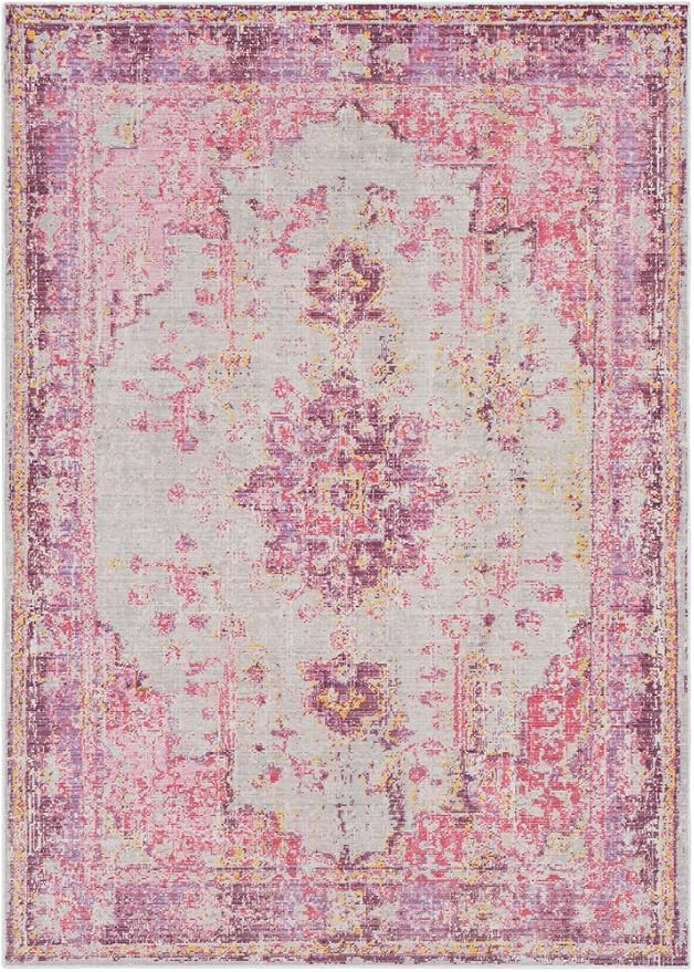Livabliss Emilio Updated Traditional Area Rug,5'3" x 7'1",Bright Pink | Amazon (US)