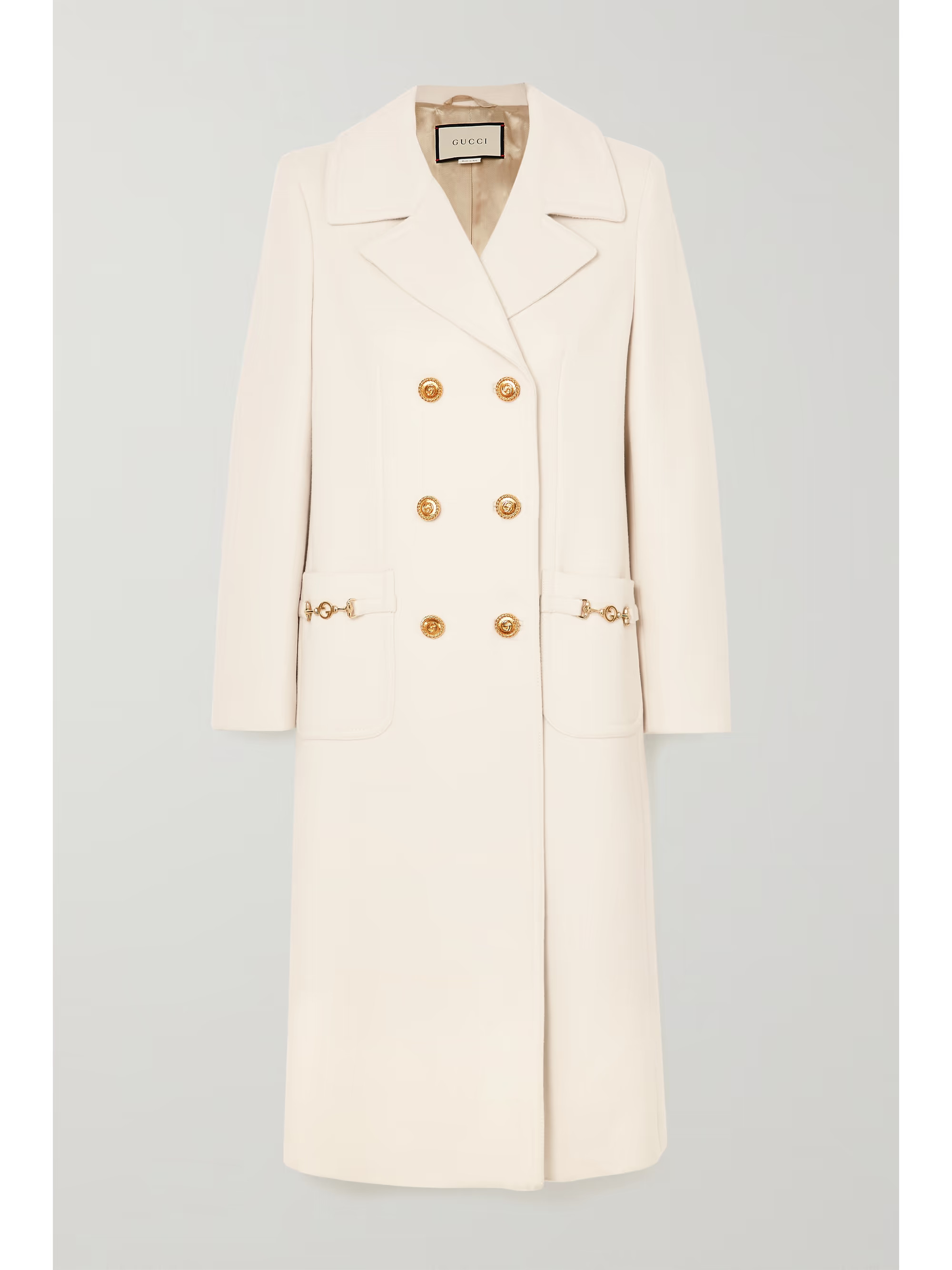 Horsebit-detailed double-breasted wool-twill coat | NET-A-PORTER (US)