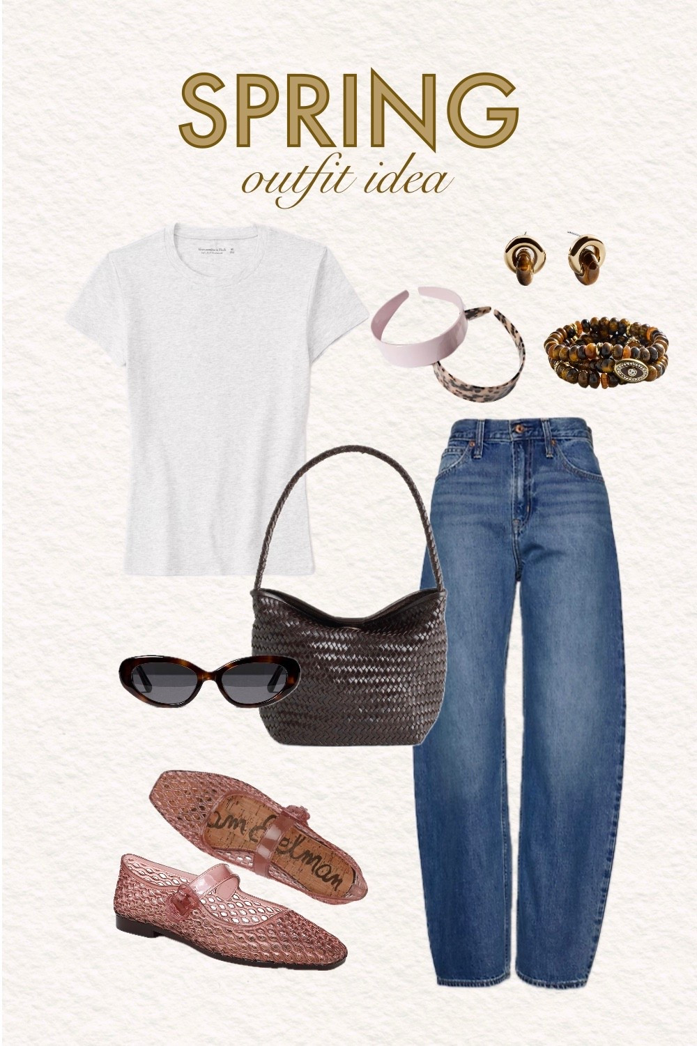 Spring style is all about effortless comfort with a touch of playful nostalgia. This casual outfit proves that simple staples can feel fresh and intentional with the right details.

Start with the ultimate classic combination: a soft t-shirt tucked into your favorite jeans. It's comfortable, timeless, and the perfect blank canvas. On your feet, jelly flat shoes add a fun, retro-inspired twist—they're lightweight, breathable, and instantly make the look feel more playful and seasonal. Carry a spacious woven bag for that natural, textured boho vibe that pairs so perfectly with warmer weather. Accessories are where this outfit really shines: layer on some chunky jewelry for a bold, statement-making touch, sweep your hair back with a wide headband for instant polish, and finish with oval sunglasses for that cool, understated 90s-inspired finish.

It's casual, it's cute, and it's perfectly spring.

#LTKootd #LTKOver40 #LTKgrwm