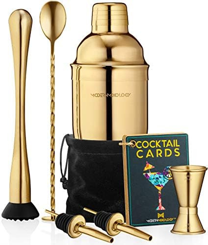 Mixology Cocktail Shaker Set Drink Mixer, 8-piece Portable Bartender Kit with 24oz Martini Shaker Ba | Amazon (US)