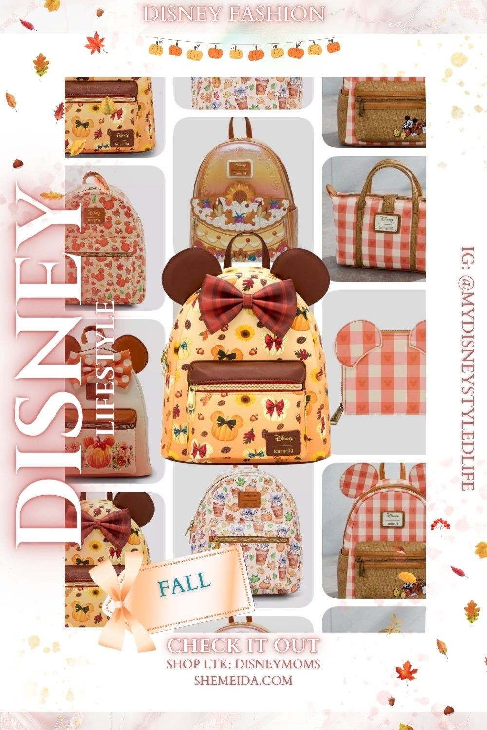 Fall Themes Disney Loungefly Mini Backpacks 