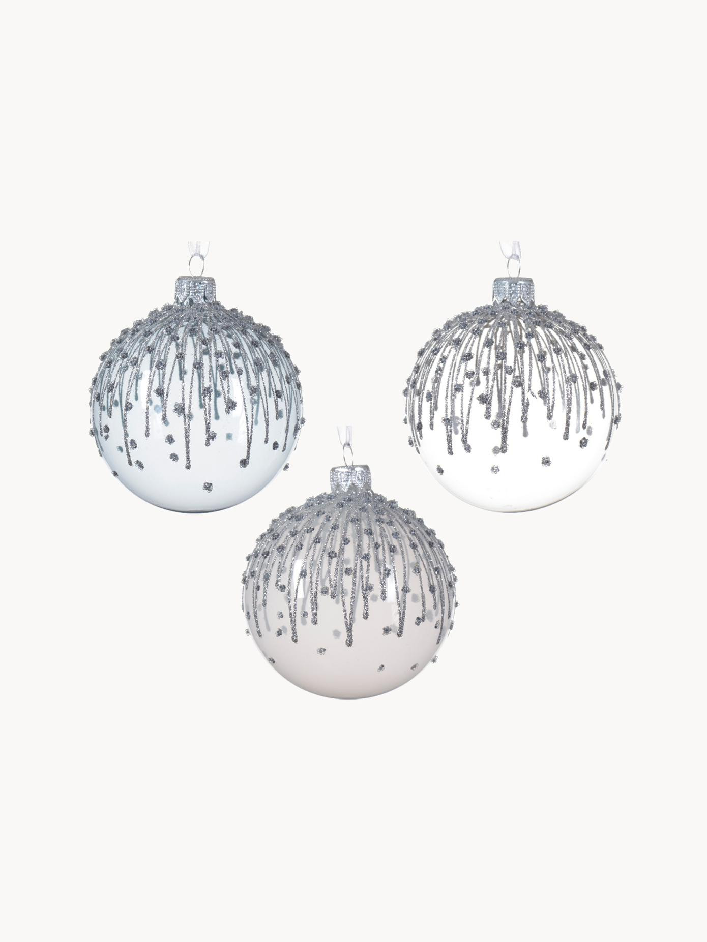 Palline di Natale con brillantini Snowy 6 pz | Westwing EU