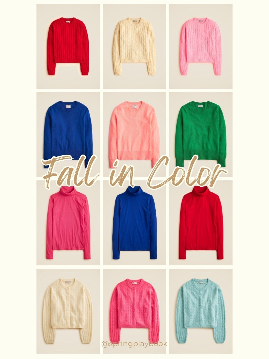 Spring colors in the fall and winter! 

Top right pink best for neutral springs (clear and light) Bottom right blue best for light. Green best for warm & clear. Red and navy best for clear. 

#createdcolorful #createdcolorfulspring #hocspring #tcispring #tcilightspring ##lightspring #warmspring #truespring #brightspring #clearspring #paintboxspring #bluespring

#LTKOver40 #LTKWorkwear #LTKSeasonal