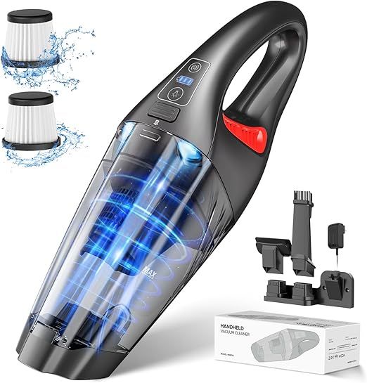 Handheld Vacuum Cordless Car Vacuum Portable with 9000PA&LED, Lightweight Rechargeable Hand Vacuu... | Amazon (US)