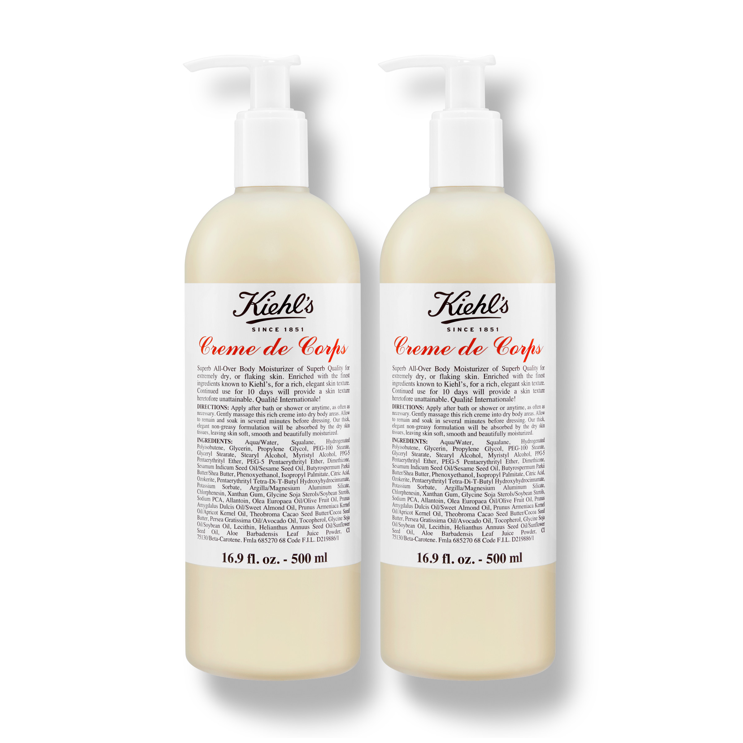 Crème De Corps Body Lotion 500ml Duo | Kiehl's