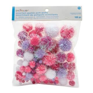 Pink Sparkle Mix Pom Poms by Creatology™ | Michaels Stores