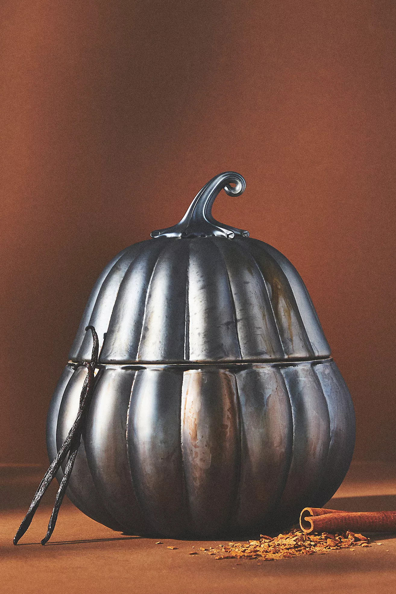 Large Pumpkin & Sweet Vanilla Glass Gourd Candle | Anthropologie (US)