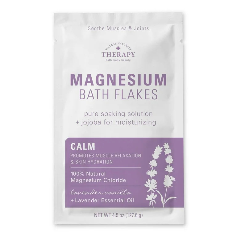 Village Naturals Therapy Calm Magnesium Bath Flakes, Lavender Vanilla Scent, 4.5 oz | Walmart (US)