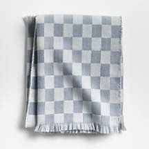 Cloudy Blue Checkmate Baby Stroller Blanket by Leanne Ford + Reviews | Crate & Kids | Crate & Barrel