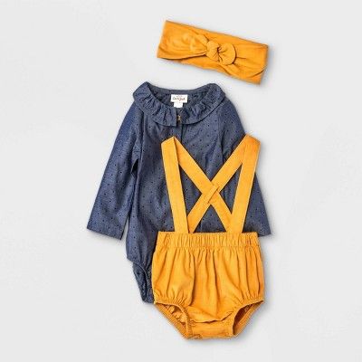 Baby Girls' Chambray Convertible Braced Bloomer Top & Bottom Set - Cat & Jack™ | Target