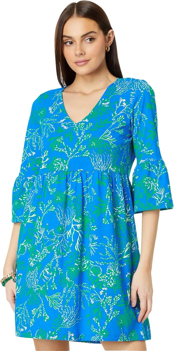 Lilly Pulitzer Womens Jannie V-Neck 3/4 Sleeve Dress | Amazon (US)