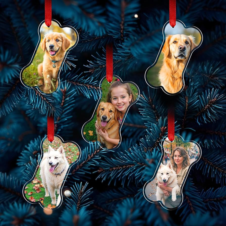 ArtPix 3D Personalized Christmas Ornament Set of 5 - Glass Custom Photo Xmas Tree Ornaments - Cus... | Amazon (US)