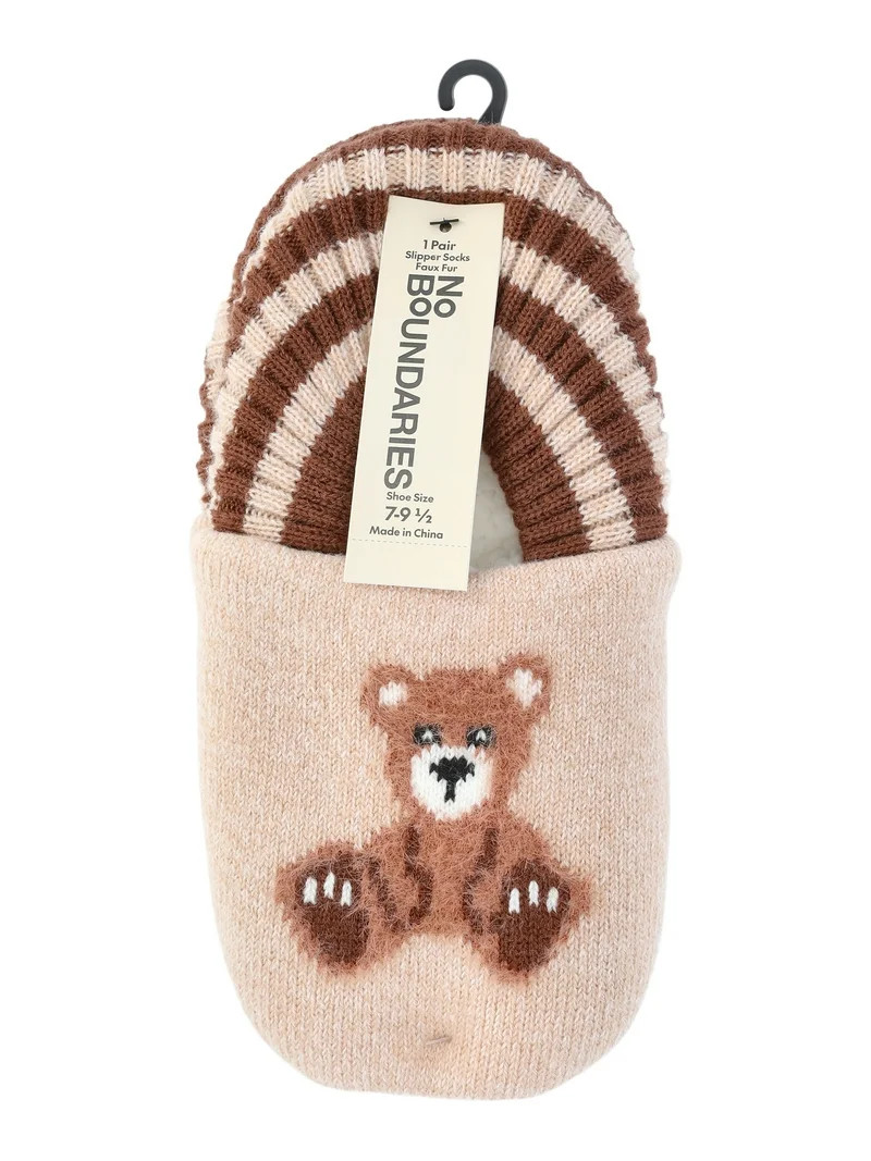 No Boundaries Slipper Socks, 1-Pack, Shoe Sizes 7-9.5, Women’s | Walmart (US)