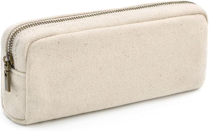 Pencil Pen Case, Canvas Pencil Pouch Big Capacity Pen Bag with Zipper Durable Stationary Storage ... | Amazon (US)