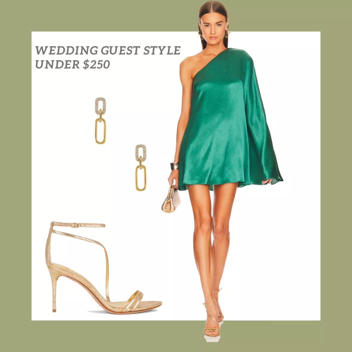 heels with green dress Olive & Bronze Nadia Aboulhosn Features a sexy thigh high slit aliwhitson_ on LTK