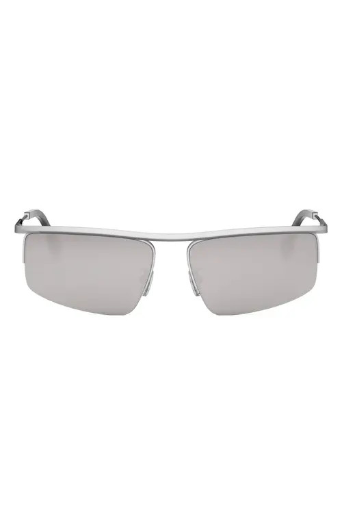 Fendi Travel 60mm Geometric Sunglasses in Matte Palladium /Smoke Mirror at Nordstrom | Nordstrom