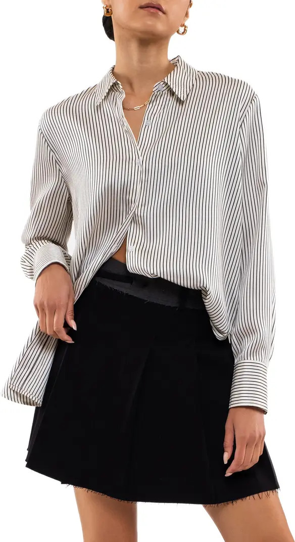 Satin Stripe Button-Up Shirt | Nordstrom Rack