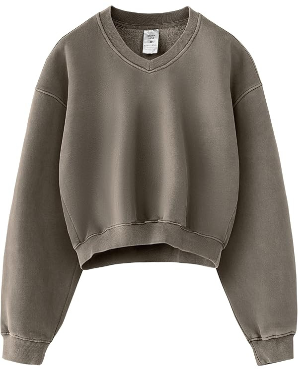 Hatant Sweatshirt for Women Acid Wash Athletic Hoodie Heritage Fleece V-neck Long Sleeve Hoodie F... | Amazon (US)