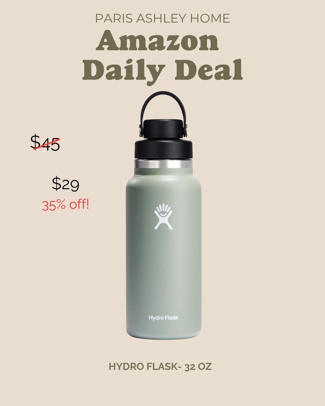 Amazon Daily Deal! 

Hydro Flask,32 Oz  

 #LTKSeasonal #LTKActive #LTKSaleAlert