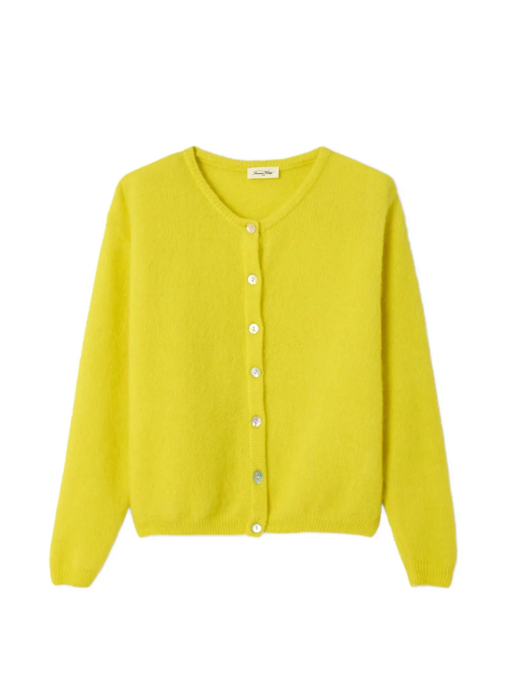 American Vintage crew-neck long-sleeve Cardigan | Yellow | FARFETCH CA | Farfetch Global
