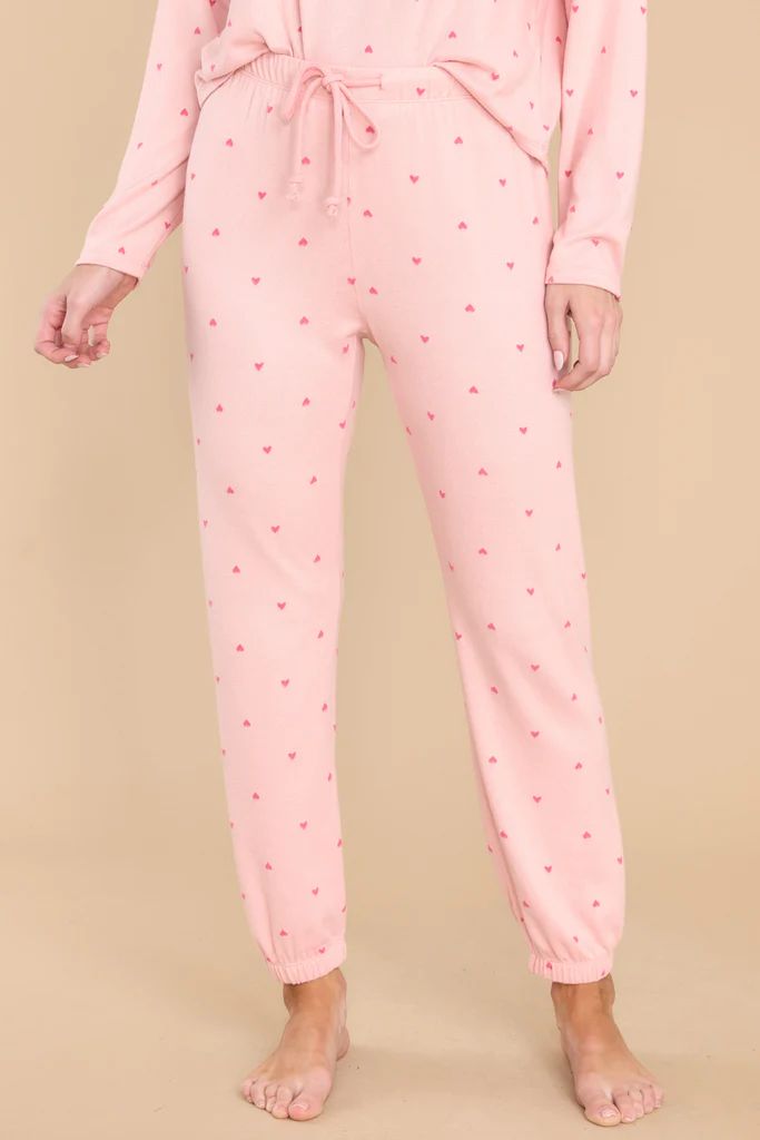 Classic Pink Candy Heart Joggers | Red Dress 