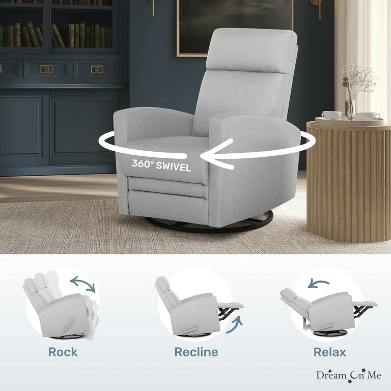 Dream On Me Chatham Sillón Reclinable Deslizante Giratorio, Tejido de Poliéster Duradero con Ce... | Walmart (US)