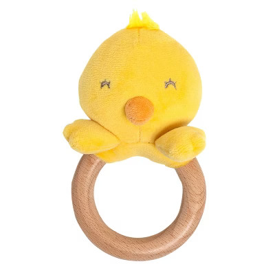 Pearhead Wooden Plush Teether - Easter Chick | Target