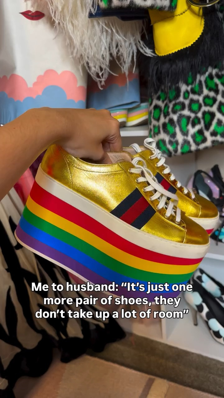 Me, looking my husband dead in the eye: “Babe, relax, it’s literally just one more pair of shoes.” 👠✨

The lie I have told approximately 500 times (no really, I think I have over 500 pairs)...

What started as a modest collection of statement footwear has quietly, peacefully, and aggressively escalated into a full-scale takeover of every single spare spot in this house. The coat closet? Shoes. The hallway nooks? Shoes. Under the bed, behind the couch, and probably hiding in the pantry at this point and even the garage? Shoes.

At this rate, we aren’t even living in a house anymore; we are living inside a giant, walk-in shoe box. He looks at the inventory; I look at the sparkle. We are both surviving, though one of us is significantly better accessorized. 🥂📦

#ShoeAddict #ShoeCollection #MarriageHumor #ClosetGoals #RelatableHumor

funny shoe collection reels, husband and wife shoe jokes, too many shoes humor, married life funny moments, shoe addict problems, couple comedy reels, relatable shopping humor, footwear collection jokes, living with a fashion collector, lighthearted marriage jokes, Dopamine Dressing Fashion, Vintage Maximalist Style, Colorful Outfit Inspiration, fashion girlie humor
