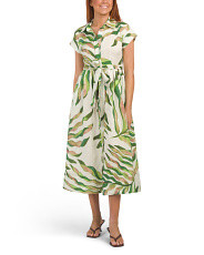 Linen Midi Dress With Removable Waist Tie Belt | Casual Dresses  | Marshalls | Marshalls