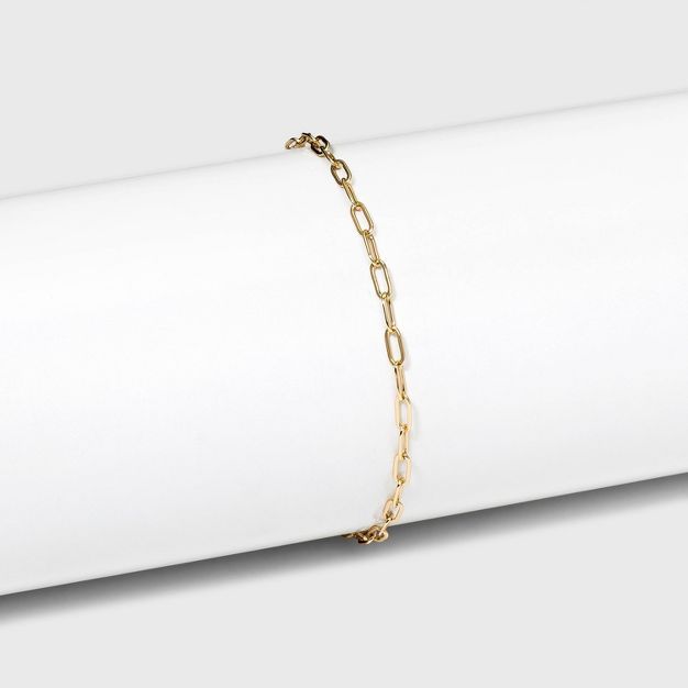 14K Gold Plated Paperlink Chain Bracelet - A New Day™ | Target
