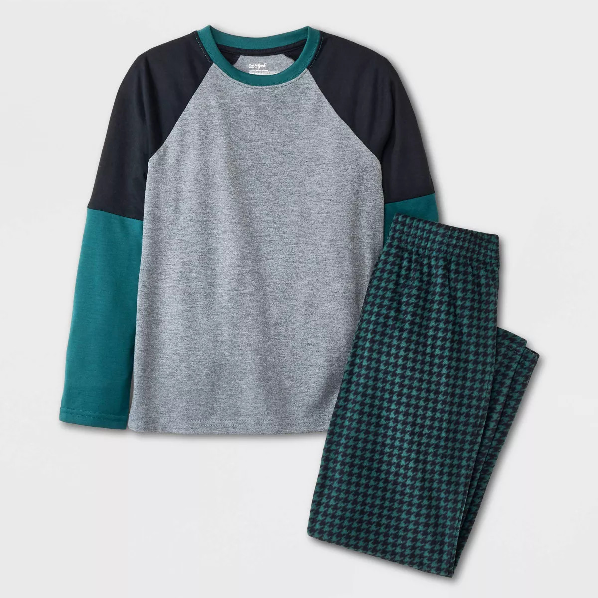 Boys' 2pc Long Sleeve Colorblock Top and Plaid Pants Pajama Set - Cat & Jack™ | Target