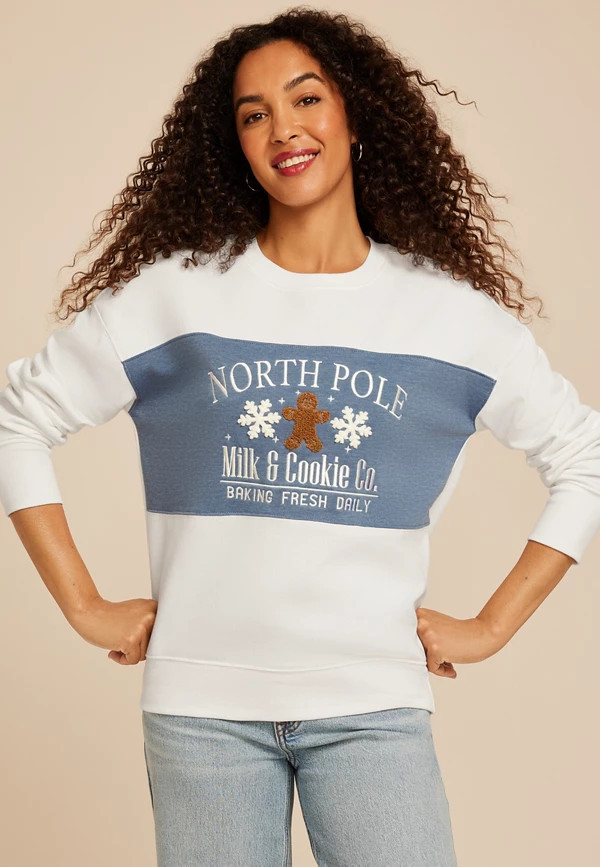 North Pole Holiday Relaxed Fit Sweatshirt | Maurices