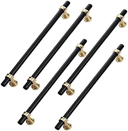 Euro Style Cabinet Pulls 5Pack Black and Gold Kitchen Drawer Handles Zinc Alloy Solid Hardware Ce... | Amazon (US)