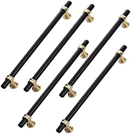 SAF NDYTDS Euro Style Cabinet Pulls 5Pack Black and Gold Kitchen Drawer Handles Zinc Alloy Solid ... | Amazon (US)