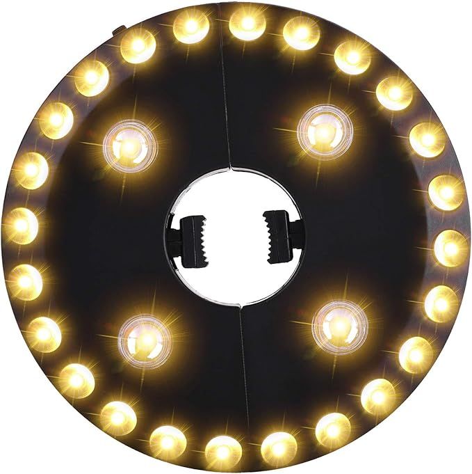 OYOCO Warm White Patio Umbrella Light 3 Brightness Modes Cordless 28 LED Lights at 200 lumens 4 x... | Amazon (US)