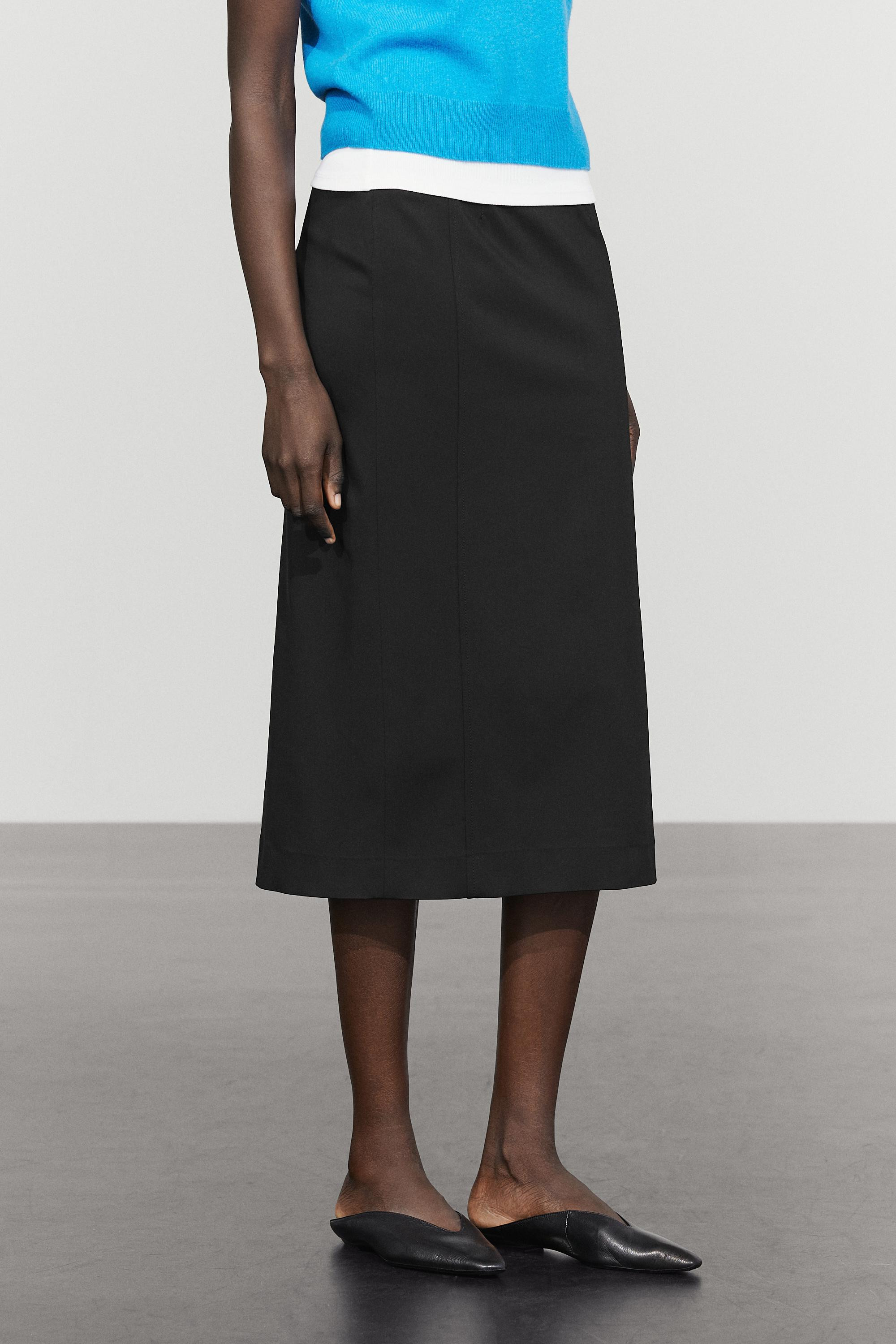 Straight midi skirt | Massimo Dutti UK