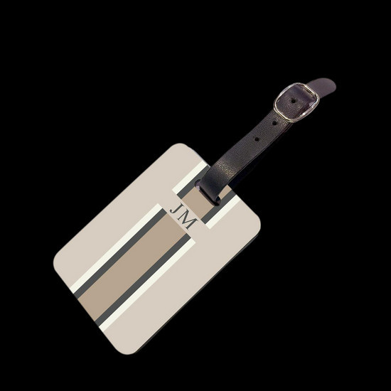 Lily & Bean Classic Beige Personalised Double Sided Luggage Tag | Lily and Bean