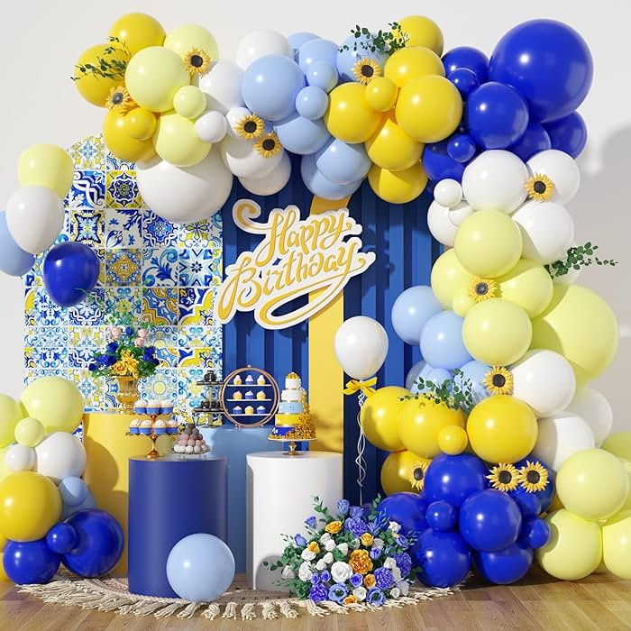 Blue and Yellow Balloon Arch Kit, Lemon Balloon Arch, Yellow Blue Balloon Arch Kit with 18/12/5 i... | Amazon (US)