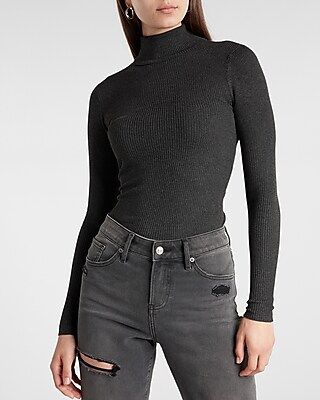 Ribbed Fitted Turtleneck Sweater | Express