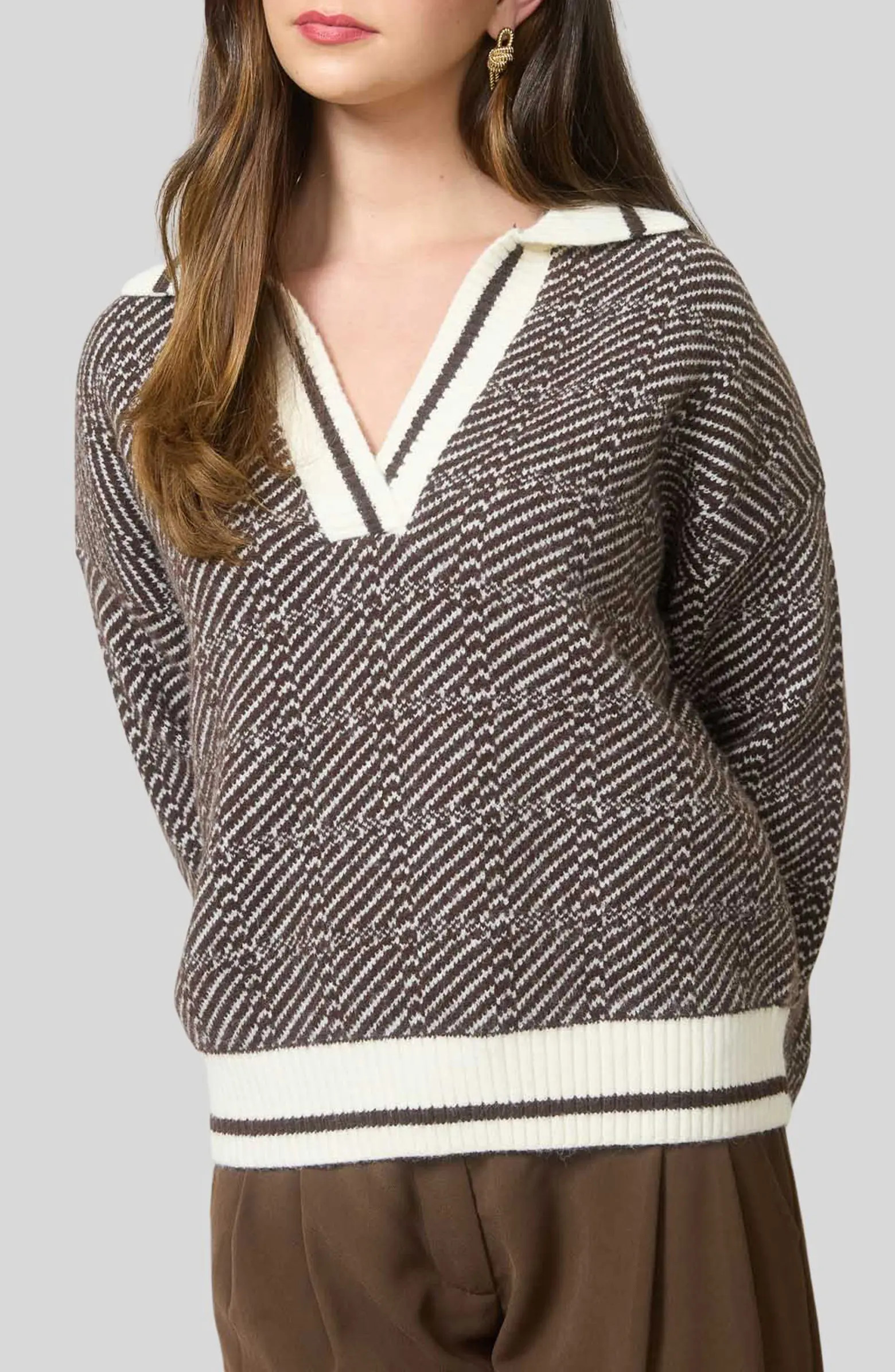 Blu Pepper Split Johnny Collar Sweater | Nordstromrack | Nordstrom Rack